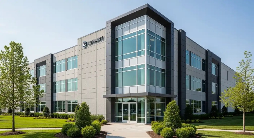 Completed ICCF building showcasing energy-efficient and durable construction.