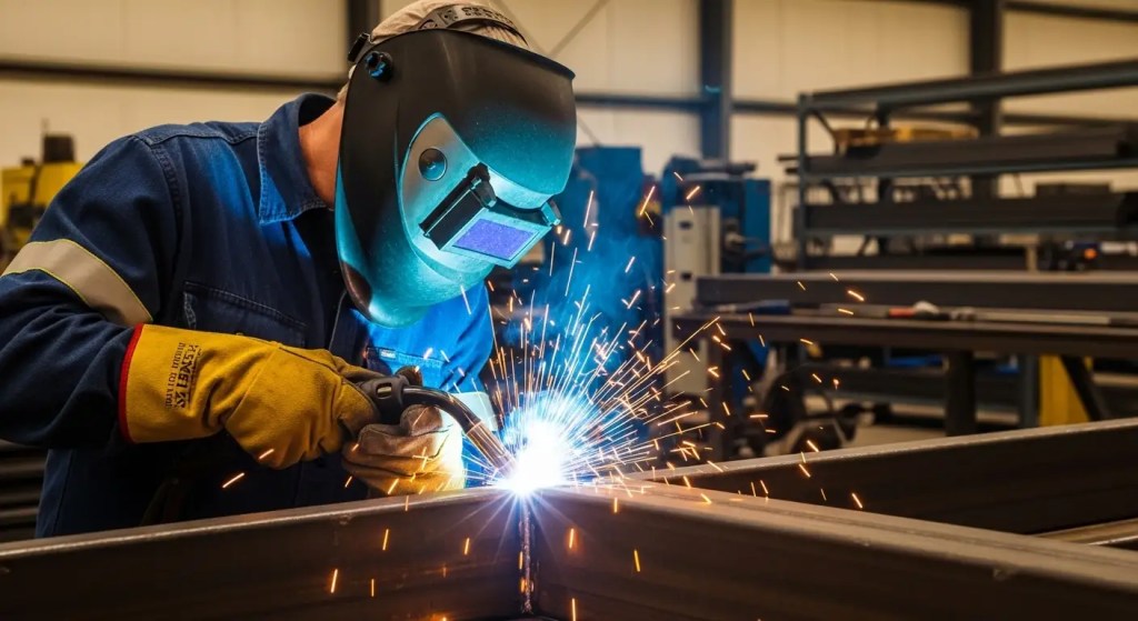 worker performing structural fabrication