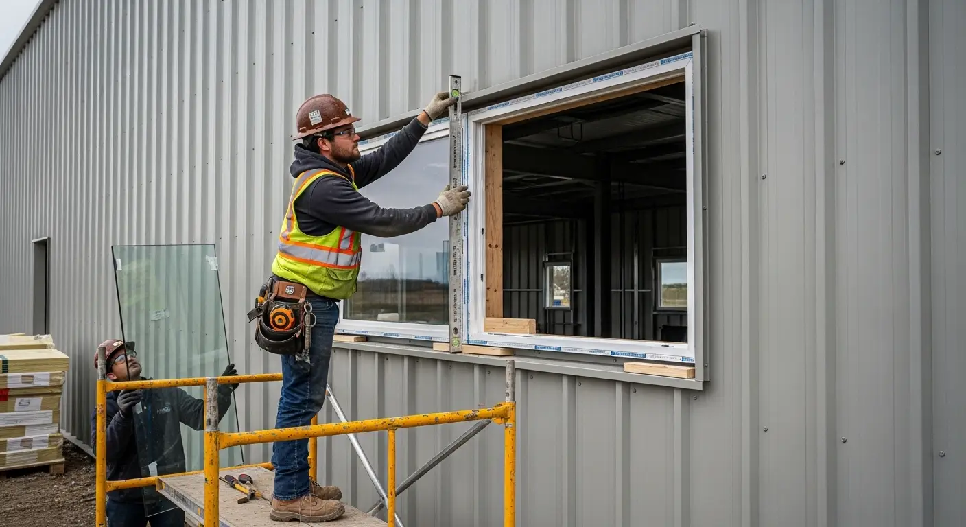 metal building window installation