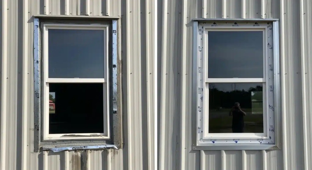 installing windows in steel building