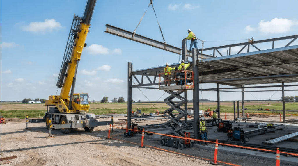 Crew_erecting_steel_building