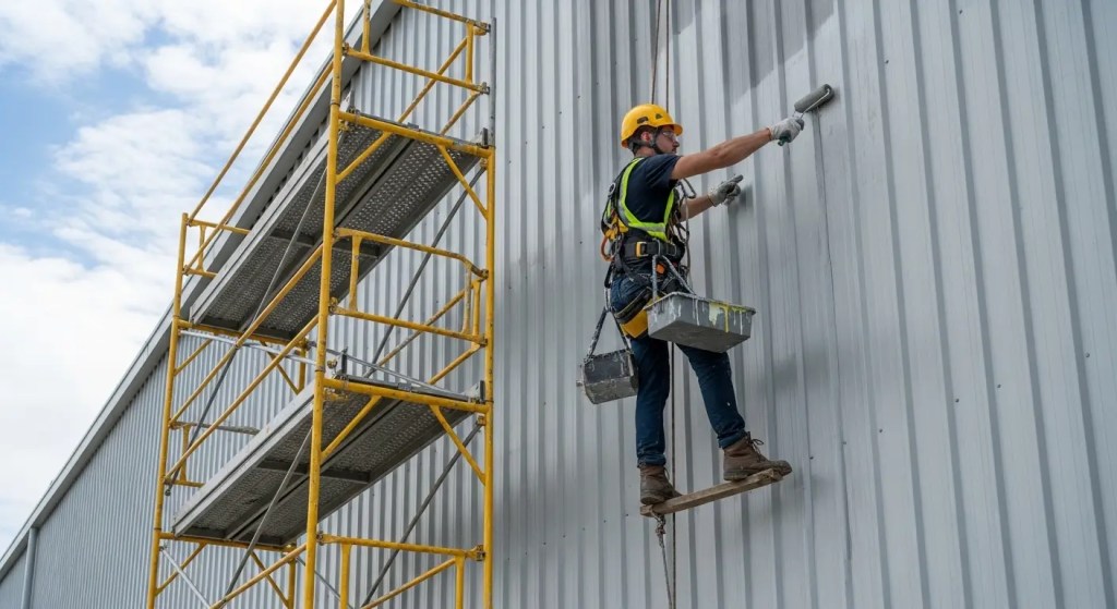 paint a metal building